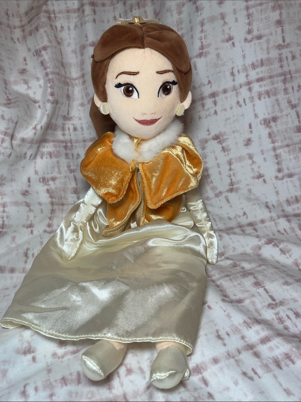 Disney Store Beauty & The Beast 19" Belle Plush Doll With Winter Cape
